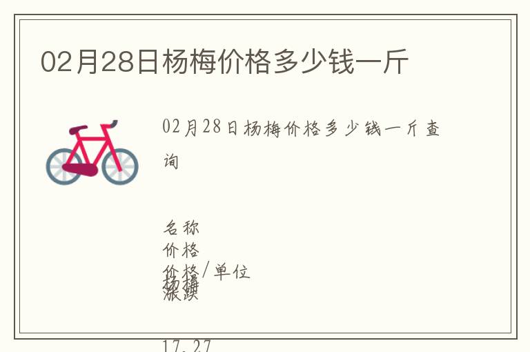02月28日楊梅價(jià)格多少錢一斤