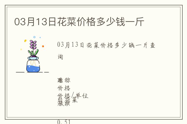 03月13日花菜價格多少錢一斤