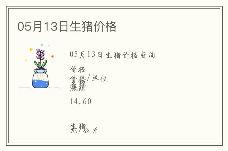 05月13日生豬價格