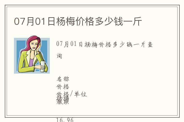 07月01日楊梅價(jià)格多少錢一斤