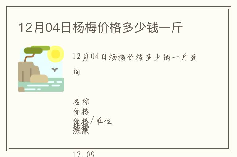 12月04日楊梅價格多少錢一斤