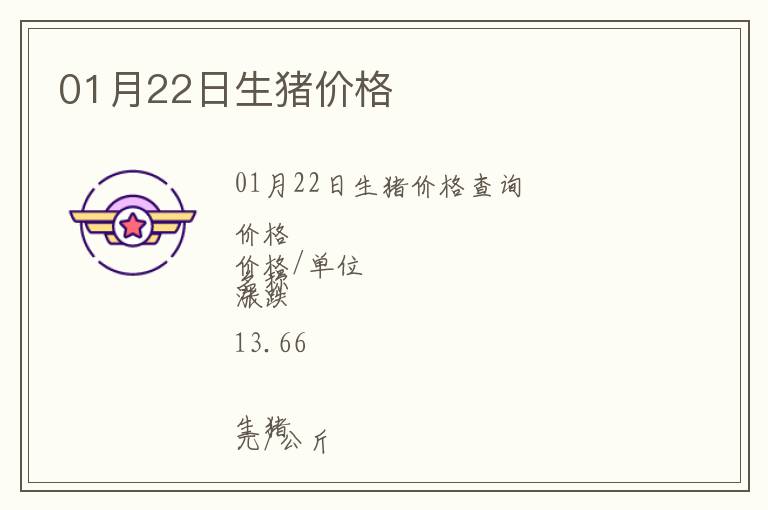 01月22日生豬價(jià)格