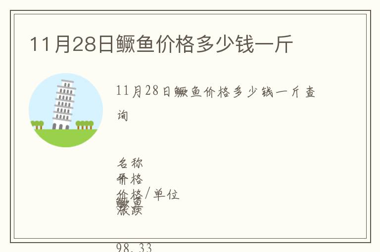 11月28日鱖魚價格多少錢一斤