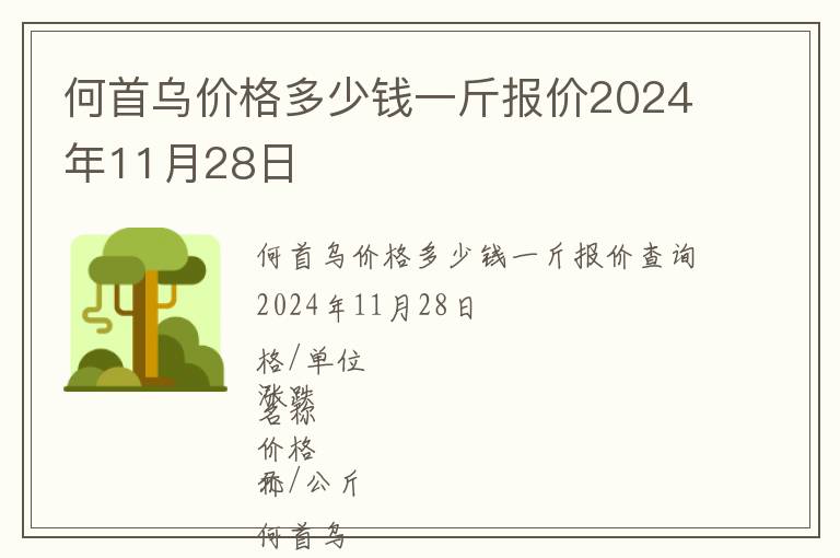 何首烏價(jià)格多少錢一斤報(bào)價(jià)2024年11月28日