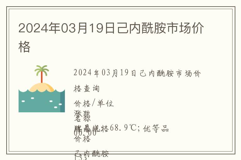 2024年03月19日己內(nèi)酰胺市場價格