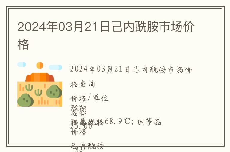 2024年03月21日己內酰胺市場價格