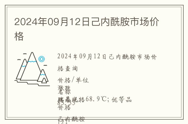2024年09月12日己內酰胺市場價格