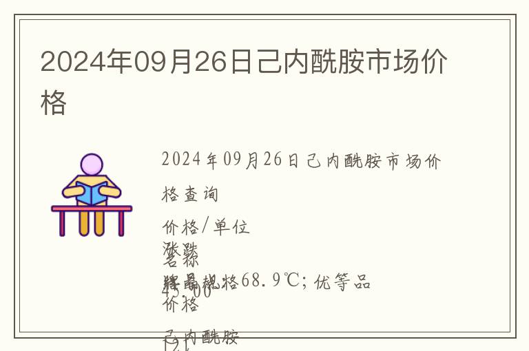 2024年09月26日己內酰胺市場價格