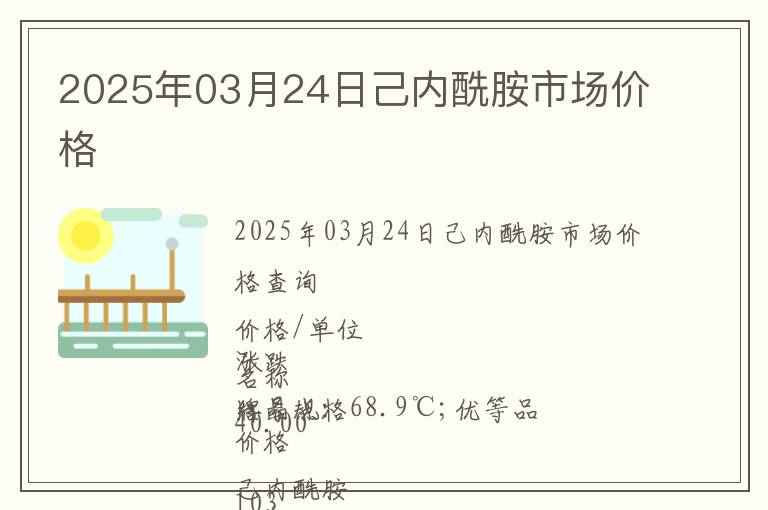 2025年03月24日己內(nèi)酰胺市場價(jià)格