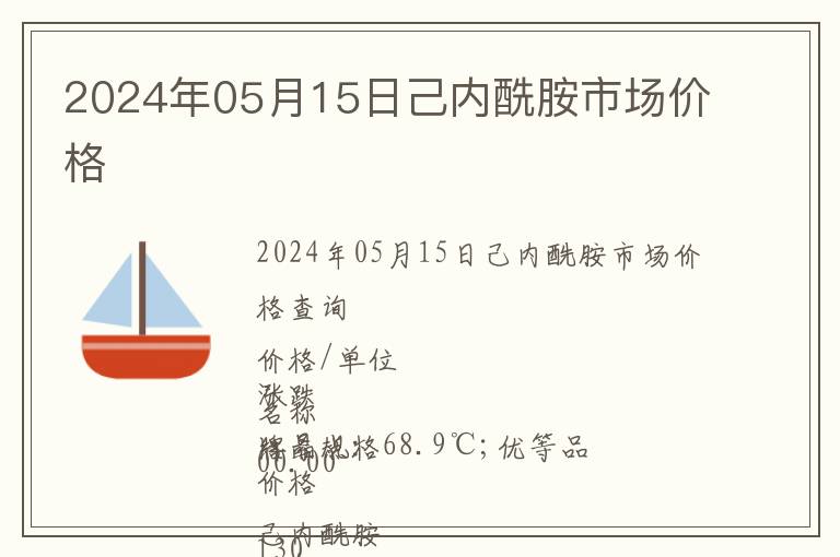 2024年05月15日己內(nèi)酰胺市場(chǎng)價(jià)格