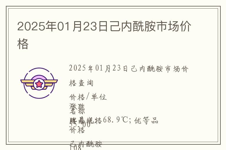 2025年01月23日己內酰胺市場價格