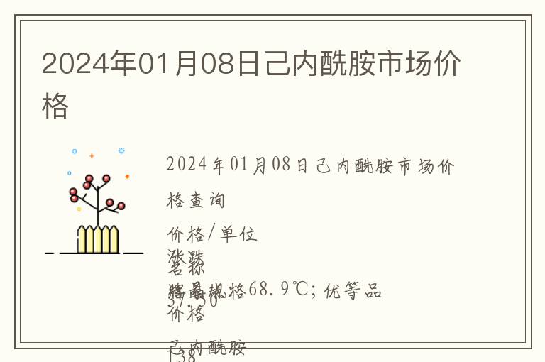 2024年01月08日己內(nèi)酰胺市場價格