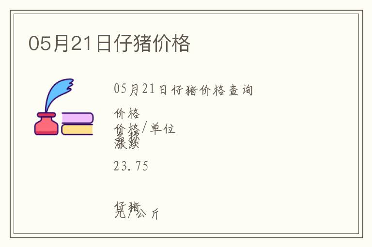 05月21日仔豬價(jià)格