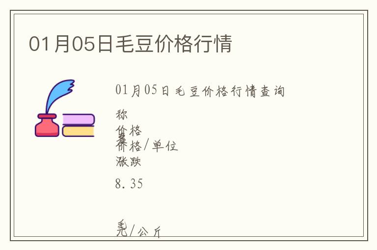 01月05日毛豆價格行情