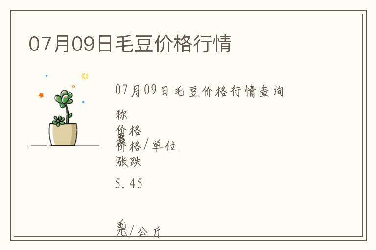 07月09日毛豆價格行情