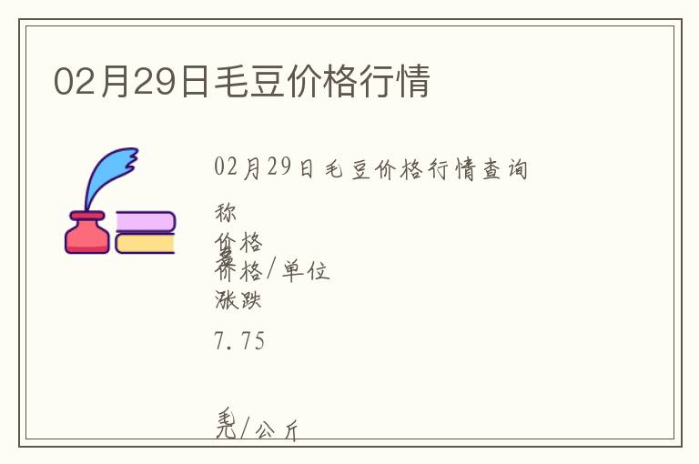 02月29日毛豆價格行情