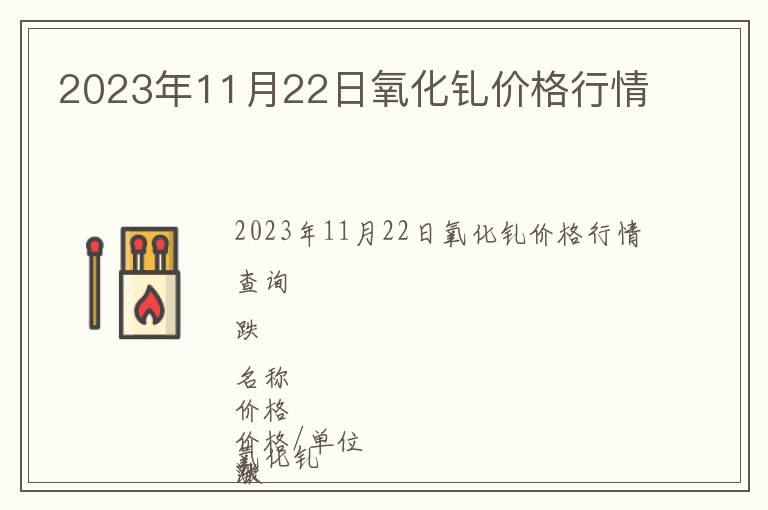 2023年11月22日氧化釓價(jià)格行情