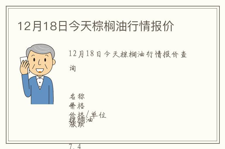12月18日今天棕櫚油行情報(bào)價(jià)