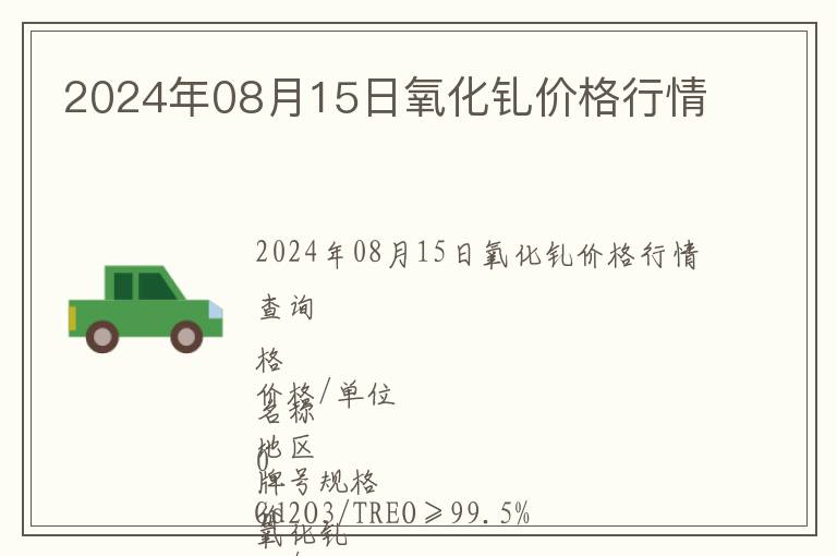 2024年08月15日氧化釓價(jià)格行情