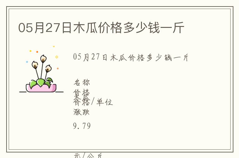 05月27日木瓜價(jià)格多少錢(qián)一斤