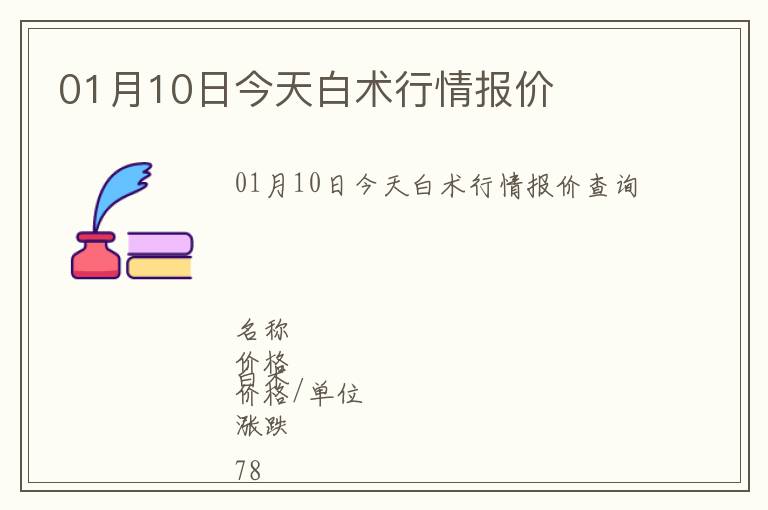 01月10日今天白術(shù)行情報價
