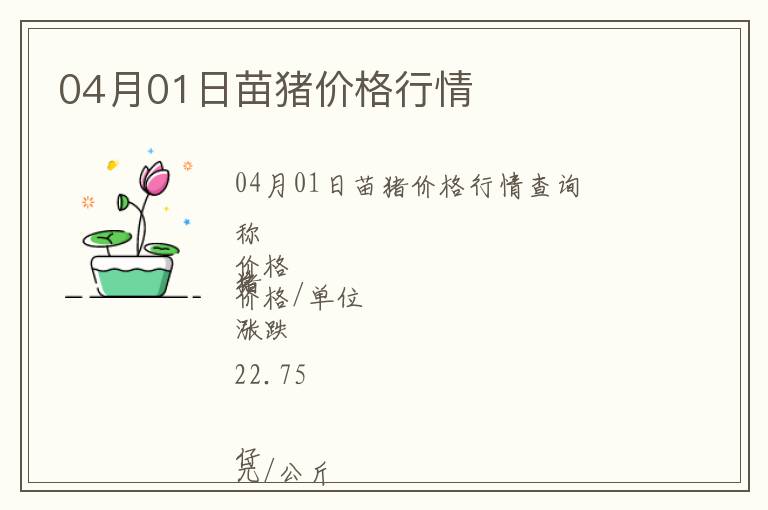 04月01日苗豬價(jià)格行情