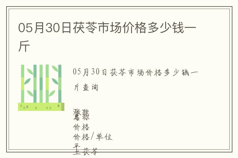 05月30日茯苓市場價格多少錢一斤