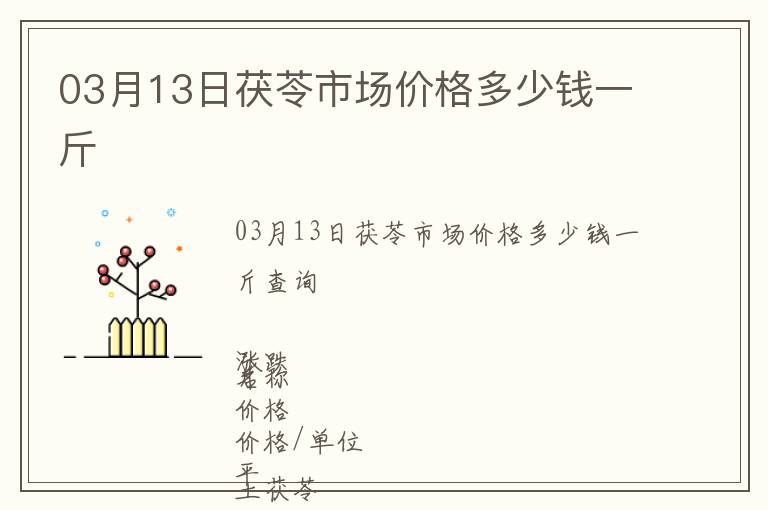 03月13日茯苓市場(chǎng)價(jià)格多少錢一斤