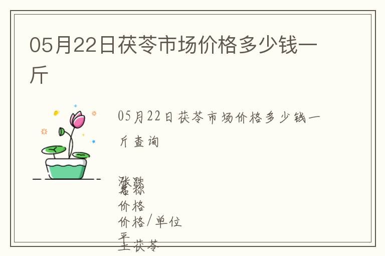 05月22日茯苓市場(chǎng)價(jià)格多少錢一斤