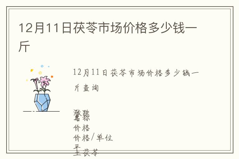 12月11日茯苓市場價格多少錢一斤