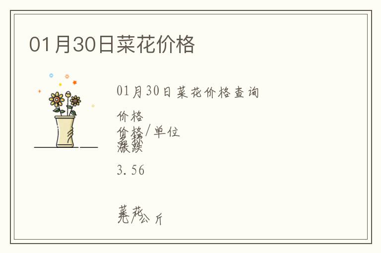 01月30日菜花價(jià)格