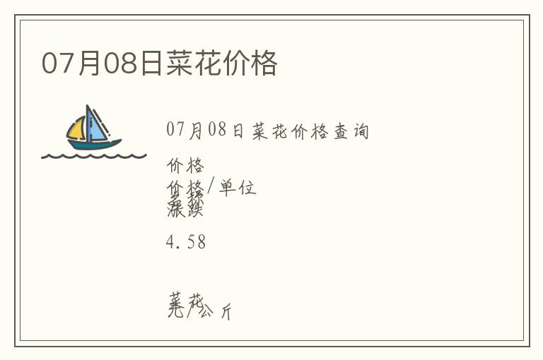 07月08日菜花價格