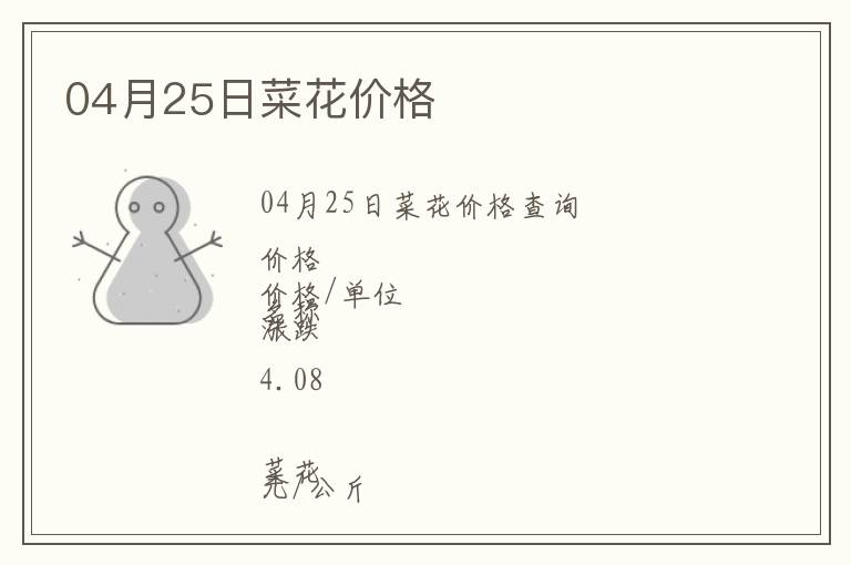 04月25日菜花價(jià)格