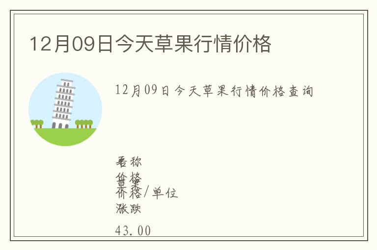12月09日今天草果行情價格