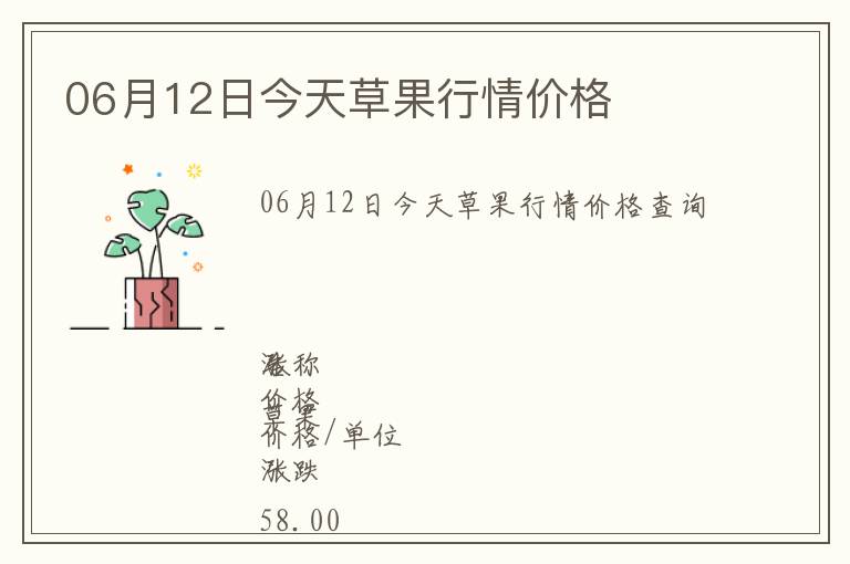 06月12日今天草果行情價格