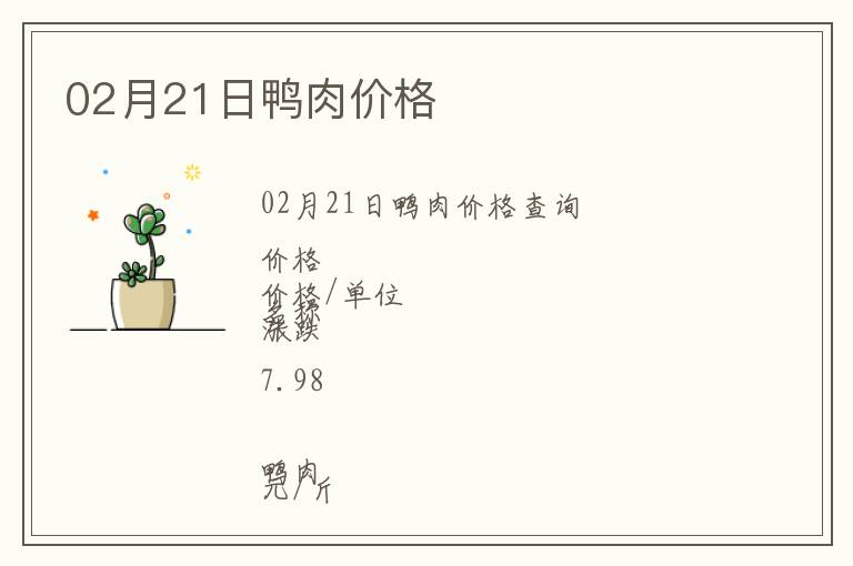 02月21日鴨肉價(jià)格