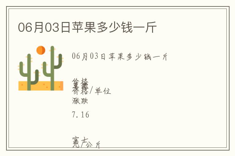 06月03日蘋果多少錢一斤