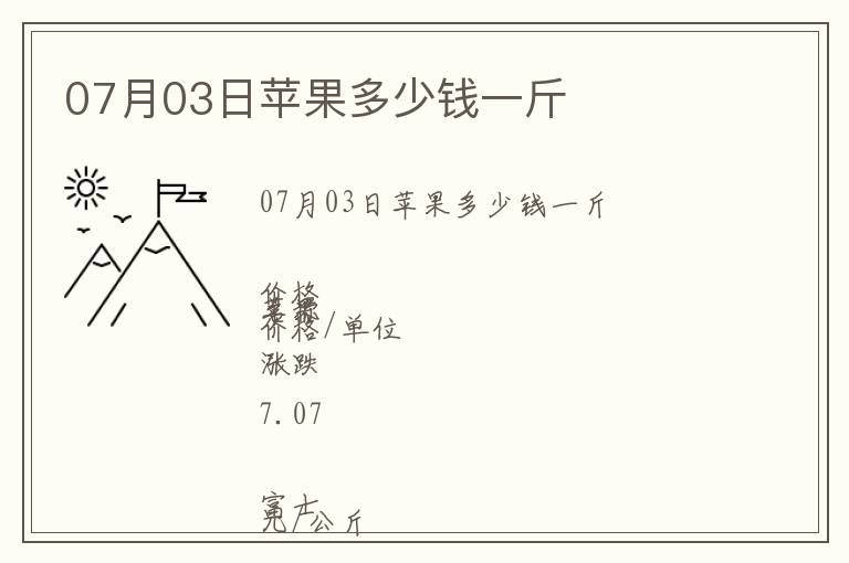 07月03日蘋果多少錢一斤