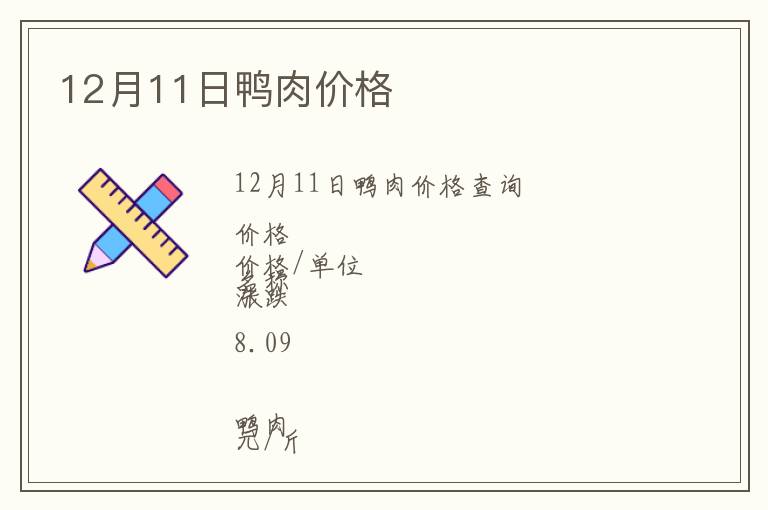 12月11日鴨肉價格