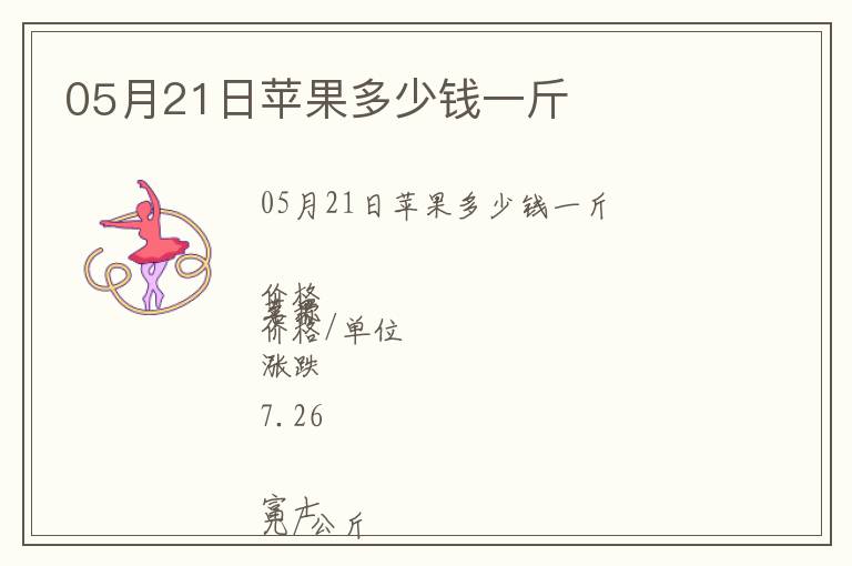 05月21日蘋果多少錢一斤
