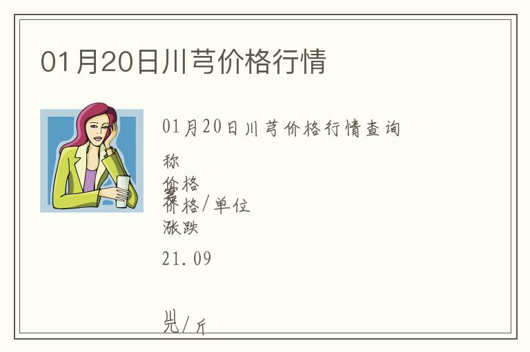 01月20日川芎價(jià)格行情