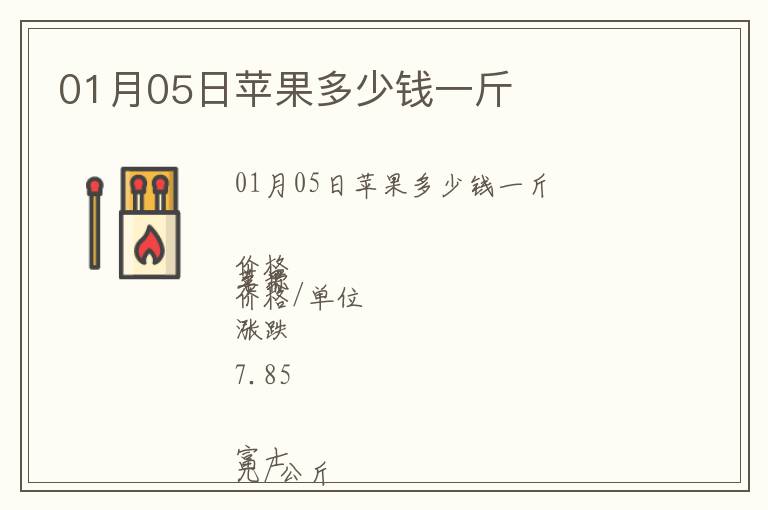 01月05日蘋果多少錢一斤