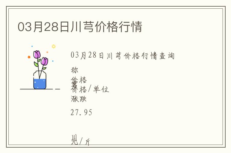 03月28日川芎價格行情