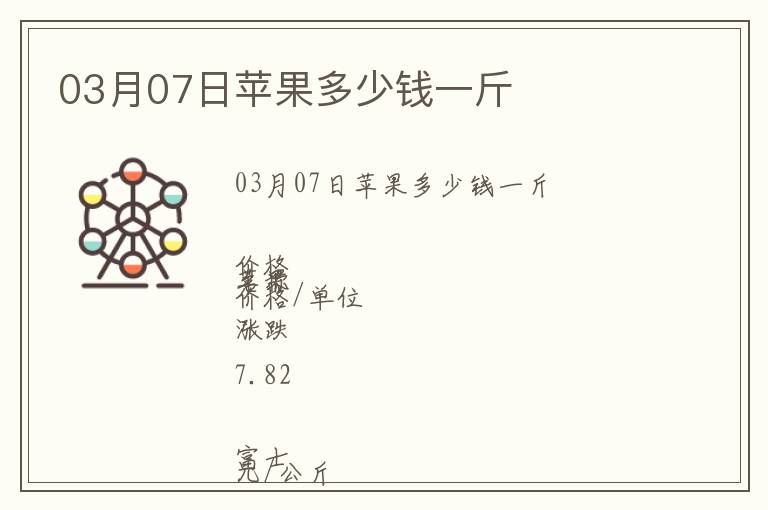 03月07日蘋果多少錢一斤