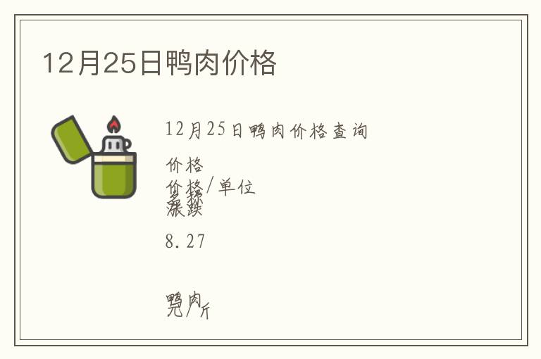 12月25日鴨肉價(jià)格