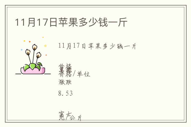 11月17日蘋果多少錢一斤