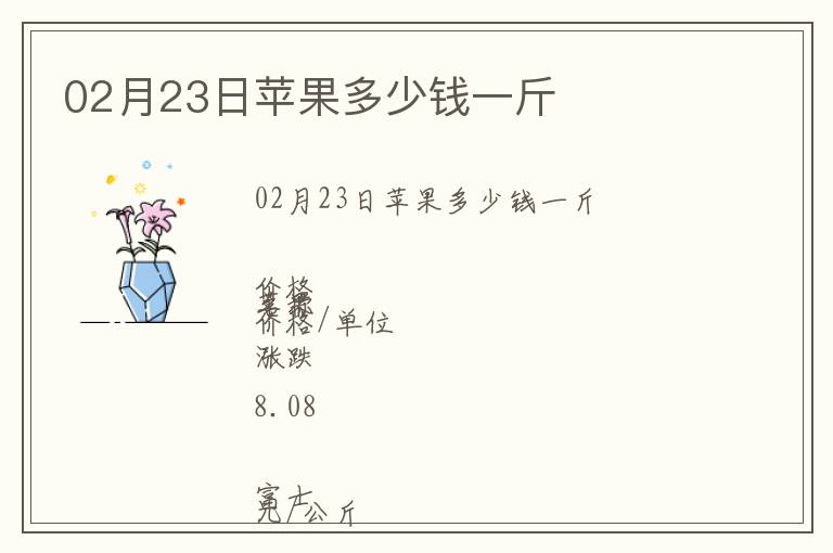 02月23日蘋果多少錢一斤