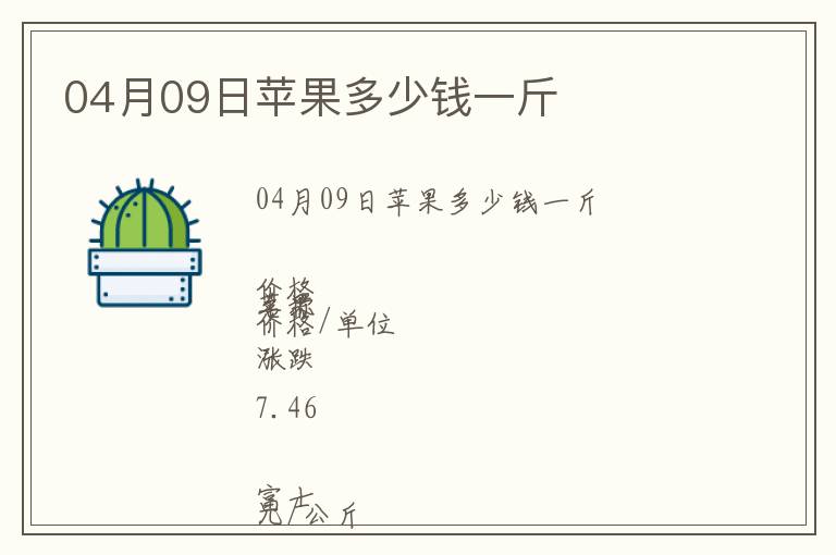 04月09日蘋果多少錢一斤