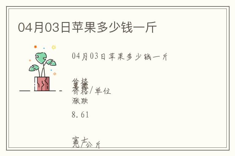 04月03日蘋果多少錢一斤