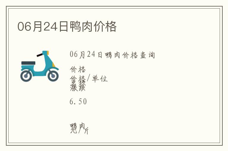 06月24日鴨肉價(jià)格